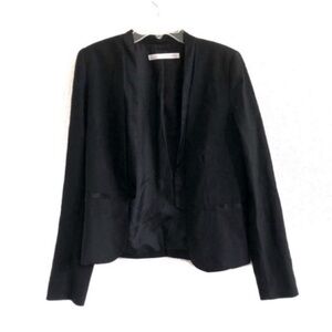 Ulla Johnson Black Open Front Lightweight Blazer Wool Silk